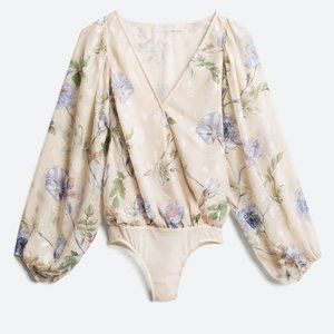 ASTR Kyline Embroidered Surplice Bodysuit